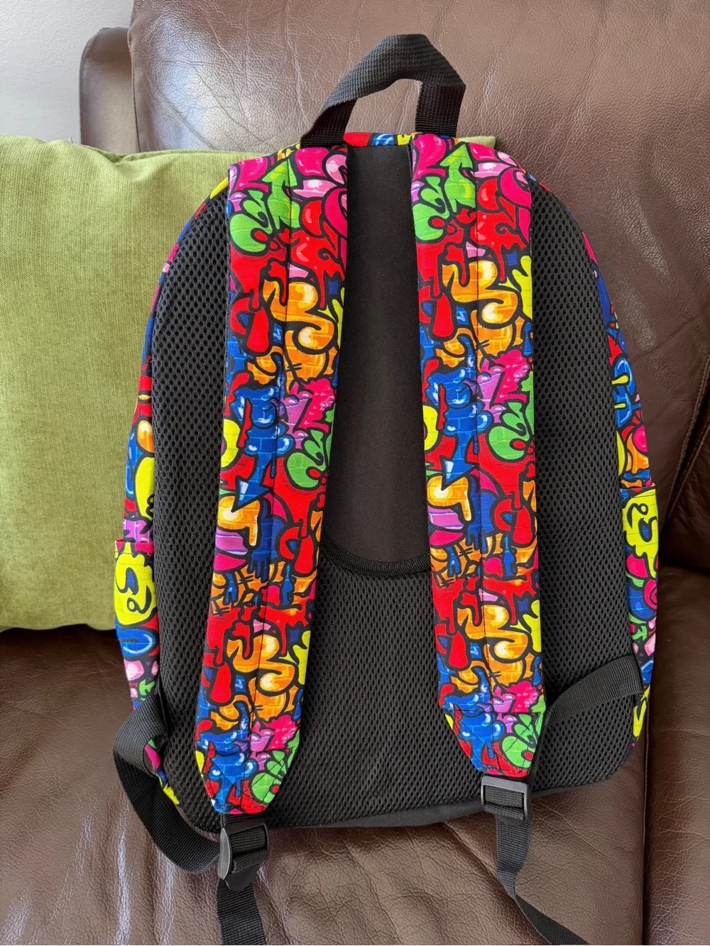 Multicolor Graffiti Print Backpack -  “SUPACOOL”